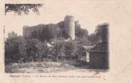 F20-86) GENCAY (VIENNE) LES RUINES DU VIEUX CHATEAU FEODAL - VUE PRISE AU SUD OUEST   - ( 2 SCANS ) - Gencay