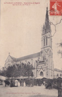 F21-82) VALENCE D AGEN (TARN ET GARONNE) EGLISE N.D. DE VALENCE - ANIMATION - MARCHE - ETALS - HABITANTS -1913 - Valence