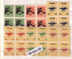 1946 AIRPLANS  Yvert-P.A.31/36  6v.-MNH   Block Of Four   BULGARIA / Bulgarie - Nuovi