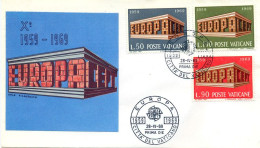 Vatican FDC 1969 Yvert 488 / 490 Europa - FDC