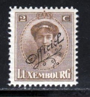 Luxembourg Service 1922 Yvert 129 ** TB - Servizio