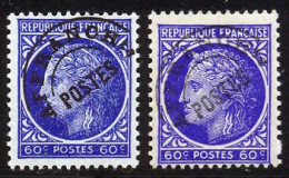 France Preo 1945 Yvert 87 Et 87c ** TB Variete - 1893-1947