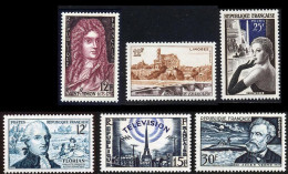 France 1955 Yvert 1008 - 1019/1022 - 1026 ** TB Bord De Feuille - Nuovi