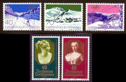 Liechtenstein 1980 Yvert 679 / 683 ** TB Bord De Feuille - Unused Stamps