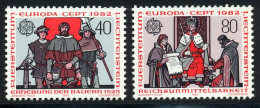 Liechtenstein 1982 Yvert 732 / 733 ** TB Bord De Feuille - Ongebruikt