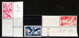 France PA 1946 Yvert 17 / 19 ** TB - 1927-1959 Mint/hinged