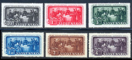 Slovaquie 1942 Yvert 77 / 82 ** TB Coin De Feuille - Unused Stamps