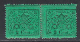 Etats Pontificaux 1868 Yvert 19 * TB Charniere(s) Paire - Estados Pontificados