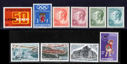 Luxembourg 1971 Yvert 776 / 785 ** TB - Ongebruikt