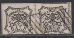 Etats Pontificaux 1852 Yvert 9 (o) B Oblitere(s) Paire - Papal States