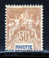 Mayotte 1892 Yvert 9 * TB Charniere(s) - Nuovi