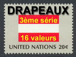 NU (New York) 1982 Yvert 365 / 380 ** TB Drapeaux Bord De Feuille - Ongebruikt