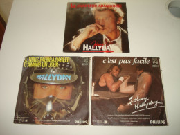 B14/  Lot De 3 Vinyles  SP - 7" -  Johnny Hallyday - Disco, Pop