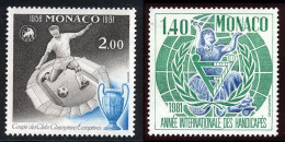 Monaco 1981 Yvert 1275 / 1276 ** TB Coin De Feuille - Unused Stamps