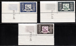 Monaco PA 1949 Yvert 42 / 44 ** TB Coin De Feuille - Airmail