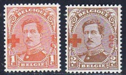 Belgique 1915 Yvert 135 - 136 ** TB - 1914-1915 Croix-Rouge