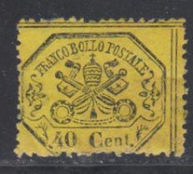 Etats Pontificaux 1868 Yvert 24 * B Charniere(s) - Stato Pontificio