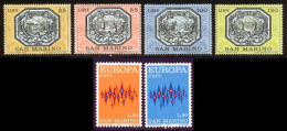 Saint-Marin 1972 Yvert 804 / 809 ** TB - Unused Stamps
