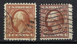 ETATS UNIS Ca.1908-19: Lot D'obl., 2 Nuances - Usati