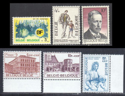 Belgique 1975 Yvert 1750 / 1755 ** TB Bord De Feuille - Unused Stamps