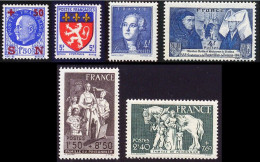 France 1943 Yvert 552-572-581-583-585-586 ** TB - Unused Stamps