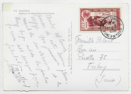 MONACO 15FR ROUGE SEUL CARTE CONDAMINE 11.8.1950 POUR SUISSE AU TARIF - Lettres & Documents