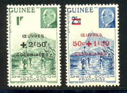 Guinee 1944 Yvert 185 / 186 ** TB Bord De Feuille - Ungebraucht