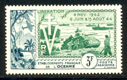 Oceanie PA 1954 Yvert 31 ** TB Liberation Bord De Feuille - Poste Aérienne