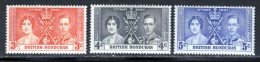 Honduras Britannique 1937 Yvert 115 / 117 ** TB - Britisch-Honduras (...-1970)