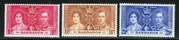 Barbade 1937 Yvert 164 / 166 ** TB - Barbados (...-1966)