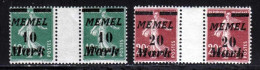 Memel 1922 Yvert 79 / 80 ** TB Interpanneau - Unused Stamps