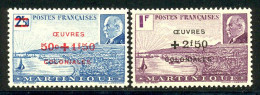 Martinique 1944 Yvert 196 / 197 ** TB Coin De Feuille - Unused Stamps