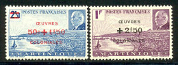 Martinique 1944 Yvert 196 / 197 ** TB Coin De Feuille - Nuovi