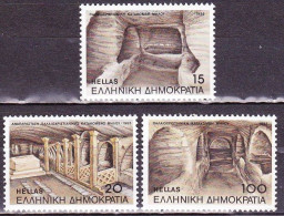 GREECE 1985 The Catacombs Of Melos MNH Set Vl. 1643 / 1645 - Nuovi