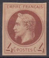 TIMBRE FRANCE ESSAI DE COULEUR EMPIRE LAURE 4c EN BRUN-ROUGE RECTO VERSO INVERSE - Probedrucke, Nicht Ausgegeben, Experimentelle Vignetten