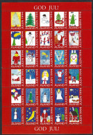 Aland 1994; CAT Next To The Snowman, Sheet Of Christmas Stickers, Charity Stamps - Chats Domestiques
