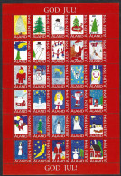 Aland 1994; CAT Next To The Snowman, Sheet Of Christmas Stickers, Charity Stamps - Gatos Domésticos