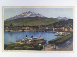 Postkarte: Luzern. Quai Und Pilatus Von Luzern (Schweiz) - Unclassified