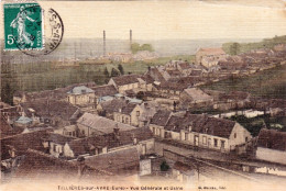 27- Eure  - TILLIERES SUR AVRE - Vue Generale Et Usine - Carte Toilée - Tillières-sur-Avre