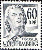 Allemagne ZOF Württemberg Poste N** Yv:25 Mi:25 Friedrich Von Schiller - Württemberg
