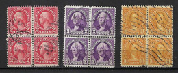 ETATS UNIS Ca.1922-32: Lot De Blocs De 4 Obl. - Used Stamps