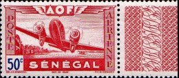 Sénégal Avion N** Yv:22 Mi:205 Bimoteur Au Décollage Bord De Feuille - Airmail