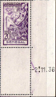 Sénégal Poste N** Yv:138/143 Exposition Internationale Arts & Techniques Paris Coin D.feuille Daté - Nuevos