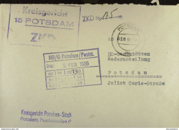 Orts-Brief Mit ZKD-Kastenstempel "Kreisgericht 15 Potsdam" Vom 2.2.66 - Zentraler Kurierdienst