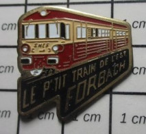 510c Pin's Pins / Beau Et Rare : TRANSPORTS / SNCF FORBACH LE P'TIT TRAIN DE L'EST - Transports