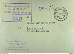 Orts-Brief Mit ZKD-Kastenstpl. "Konsum-Genossenschaft P-Stadt 1502 Potsdam-Babelsberg1" Vom 5.8.66 An HO Potsdam-Stadt - Zentraler Kurierdienst