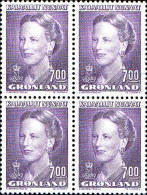 Groenland Poste N** Yv:231 Mi:244 Margrethe II Bloc De 4 - Unused Stamps