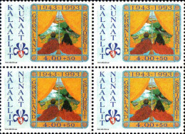 Groenland Poste N** Yv:225 Mi:237 Spejderit Bloc De 4 - Unused Stamps