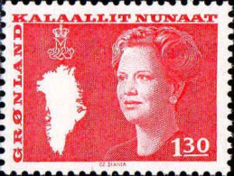Groenland Poste N** Yv:109 Mi:121 Margrethe II Carte & Couronne - Unused Stamps