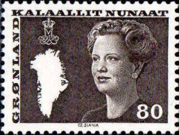 Groenland Poste N** Yv:108 Mi:120 Margrethe II Carte & Couronne - Unused Stamps
